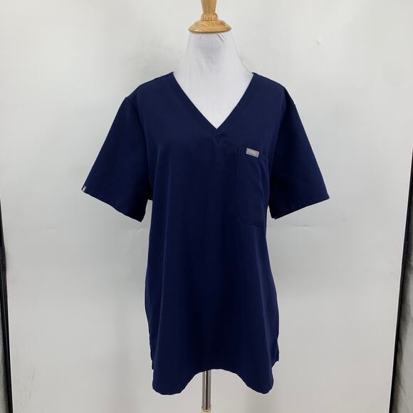 Figs Scrub Top Womens Extra Large Navy Catarina One Pocket Short Sleeve Medical - Picture 2 of 12
